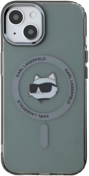 Панель Karl Lagerfeld IML Metal Choupette Head MagSafe do Apple iPhone 15 Black (KLHMP15SHLSCHK) - зображення 3