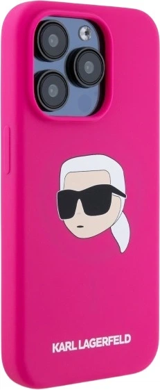 Панель Karl Lagerfeld Silicone Karl Head Print MagSafe для Apple iPhone 15 Pro Max Fuchsia (3666339257019) - зображення 4