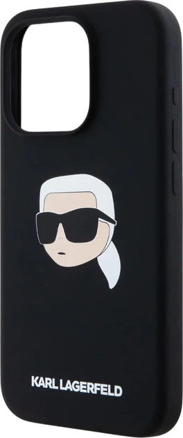 Панель Karl Lagerfeld Silicone Karl Head Print MagSafe для Apple iPhone 15 Pro Black (3666339257149) - зображення 2
