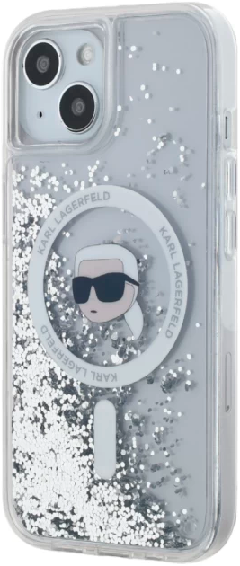 Панель Karl Lagerfeld Liquid Glitter Karl Head Magsafe do Apple iPhone 15/14/13 Transparent (KLHMP15SLGKISGH) - зображення 3