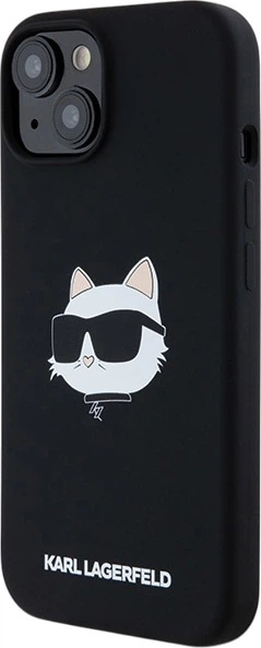 Etui plecki Karl Lagerfeld Silicone Choupette Head MagSafe do Apple iPhone 15 Plus / 14 Plus Black (3666339257279) - obraz 2