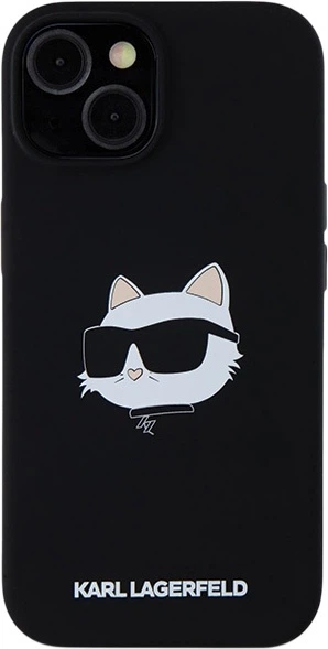 Etui plecki Karl Lagerfeld Silicone Choupette Head MagSafe do Apple iPhone 15 Plus / 14 Plus Black (3666339257279) - obraz 3