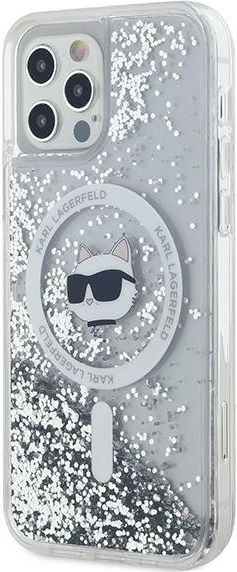 Панель Karl Lagerfeld Liquid Glitter Choupette Head Magsafe для Apple iPhone 12/12 Pro Transparent (KLHMP12MLGCHSGH) - зображення 2