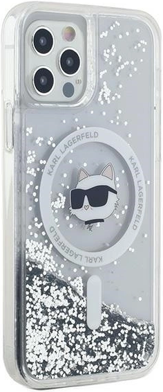 Панель Karl Lagerfeld Liquid Glitter Choupette Head Magsafe для Apple iPhone 12/12 Pro Transparent (KLHMP12MLGCHSGH) - зображення 4