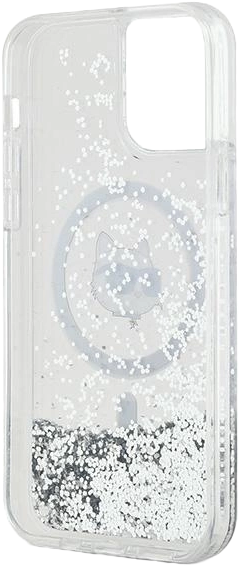 Панель Karl Lagerfeld Liquid Glitter Choupette Head Magsafe для Apple iPhone 12/12 Pro Transparent (KLHMP12MLGCHSGH) - зображення 7