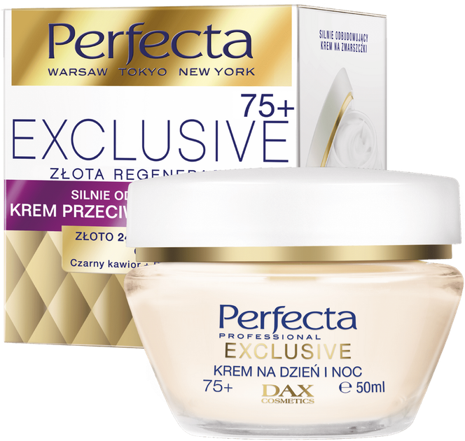 Набір для догляду за обличчям Perfecta Exclusive Крем 75+ денний та нічний 50 мл + Крем для шкіри навколо очей 70+/80+ 15 мл (5900525084507) - зображення 2