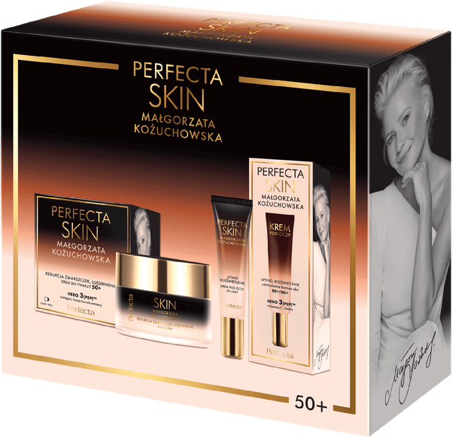 Набір для догляду за обличчям Perfecta Perfecta Skin Małgorzata Kożuchowska Крем для обличчя 50+ денний та нічний 50 мл + Крем для шкіри навколо очей 50+/60+ 15 мл (5900525098191) - зображення 1