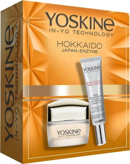 Zestaw do pielęgnacji twarzy Yoskine Hokkaido Japan-Enzyme Krem 65+ na dzień i na noc 50 ml + Krem pod oczy 15 ml (5900525084408) - obraz 1