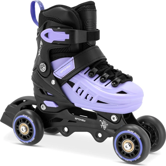 Łyżworolki regulowane 4w1 Spokey 4ONE 29-33 944622 Czarno-fioletowe (5905339446220) - obraz 3