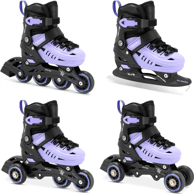 Łyżworolki regulowane 4w1 Spokey 4ONE 39-43 944652 Czarno-fioletowe (5905339446527) - obraz 2