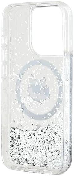 Etui Karl Lagerfeld Liquid Glitter Choupette Head Magsafe do Apple iPhone 13 Pro Max Transparent (KLHMP14SLGCHSGH) - obraz 6