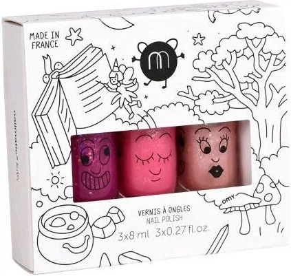 Набір лаків для нігтів Nailmatic Kids Magic Forest Sheepy 8 мл + Peachy 8 мл + Kitty 8 мл (3701650700001) - зображення 1
