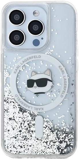 Панель Karl Lagerfeld Liquid Glitter Choupette Head Magsafe для Apple iPhone 14 Pro Max Transparent (KLHMP14XLGCHSGH) - зображення 2