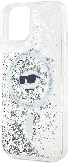 Etui Karl Lagerfeld Liquid Glitter Choupette Head Magsafe do Apple iPhone 15 Plus/14 Plus Transparent (KLHMP15MLGCHSGH) - obraz 6