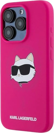 Etui plecki Karl Lagerfeld Silicone Choupette Head MagSafe do Apple iPhone 15 Pro Max Fuchsia (3666339257439) - obraz 2