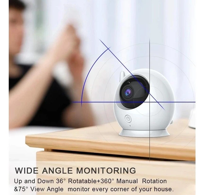 Відеоняня Baby Monitor ABM100, монітор 4.3", поворотна камера 360°, двосторонній аудіозв’язок, нічне бачення - Фото 7 Відеоняня Baby Monitor ABM100, монітор 4.3", поворотна камера 360°, двосторонній аудіозв’язок, нічне бачення - зображення 7