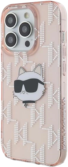 Панель Karl Lagerfeld IML Choupette Head & Monogram для Apple iPhone 13 Pro Pink (KLHCP13LHKLPCHP) - зображення 2