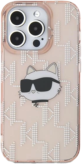 Панель Karl Lagerfeld IML Choupette Head & Monogram для Apple iPhone 13 Pro Pink (KLHCP13LHKLPCHP) - зображення 3