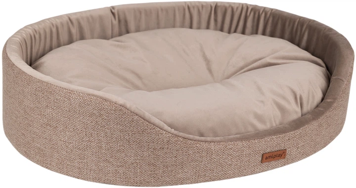 Legowisko dla psów Amiplay Siena owalne L Beżowe (5907563299214) - obraz 2