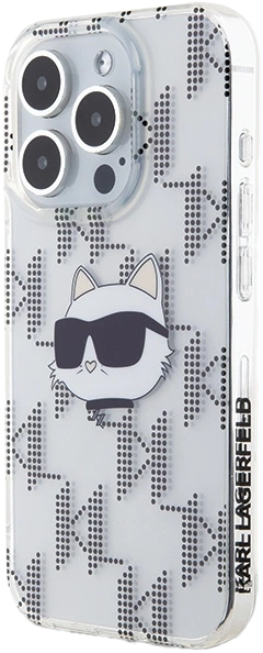 Панель Karl Lagerfeld IML Choupette Head & Monogram для Apple iPhone 15 Pro Transparent (KLHCP15LHKLPCHT) - зображення 1
