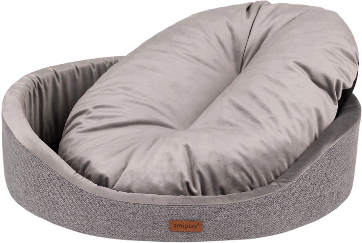 Legowisko dla psów Amiplay Siena owalne S Szare (5907563299108) - obraz 3
