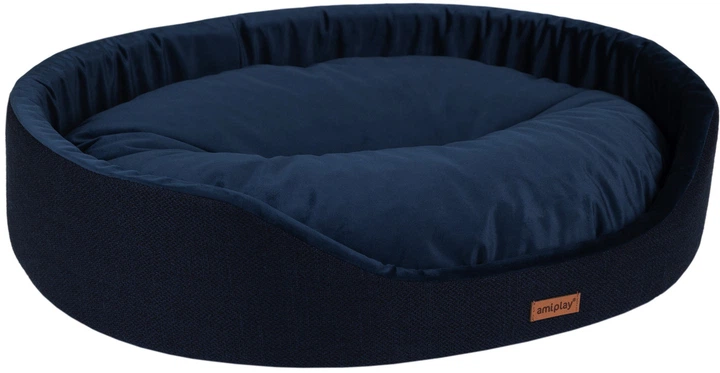 Legowisko dla psów Amiplay Siena owalne S Niebieskie (5907563299092) - obraz 2