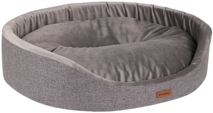 Лежак для собак Amiplay Siena овальний XL Сірий (5907563303041) - зображення 2