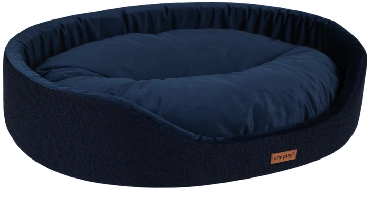 Лежак для собак Amiplay Siena овальний M Синій (5907563299146) - зображення 2