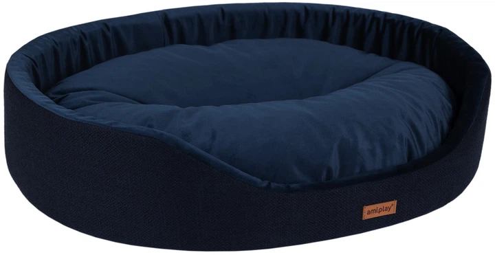Legowisko dla psów Amiplay Siena owalne XXL Niebieskie (5907563303102) - obraz 2