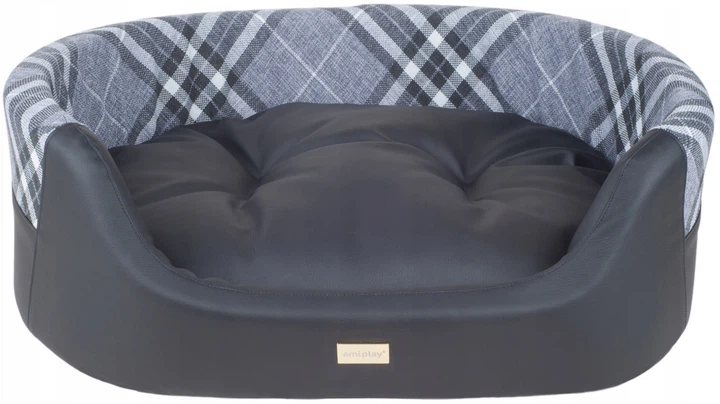 Legowisko dla psów Amiplay Kent Elipsa 2w1 M Czarne (5907563239395) - obraz 1