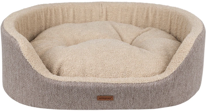 Legowisko dla psów Amiplay Malmo Elipsa M Beżowe (5907563299320) - obraz 1
