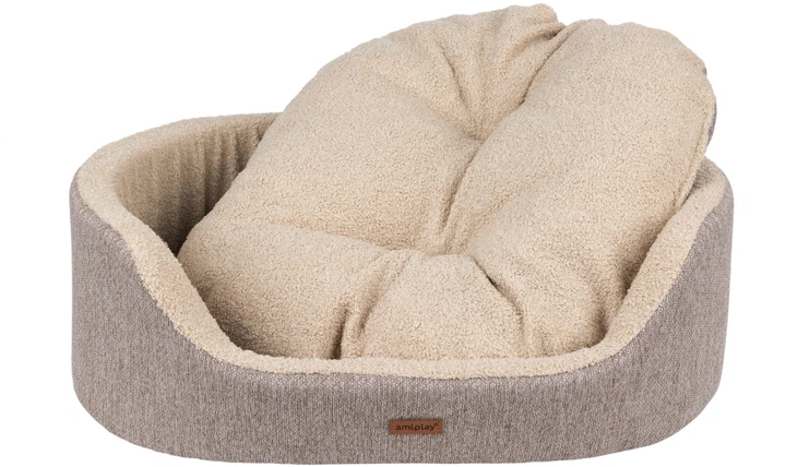 Legowisko dla psów Amiplay Malmo Elipsa M Beżowe (5907563299320) - obraz 3