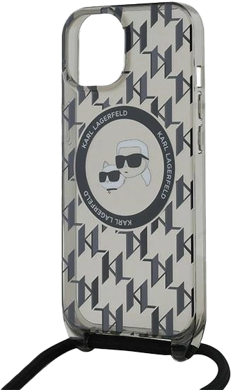 Etui Karl Lagerfeld IML Crossbody Monogram Karl & Choupette do Apple iPhone 13/14/15 Black  (KLHMP15SHCKCKLCK) - obraz 5