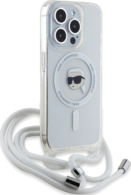 Панель Karl Lagerfeld Crossbody IML Karl Head Magsafe для Apple iPhone 15 Pro Transparent (KLHMP15LHCKHNT) - зображення 2