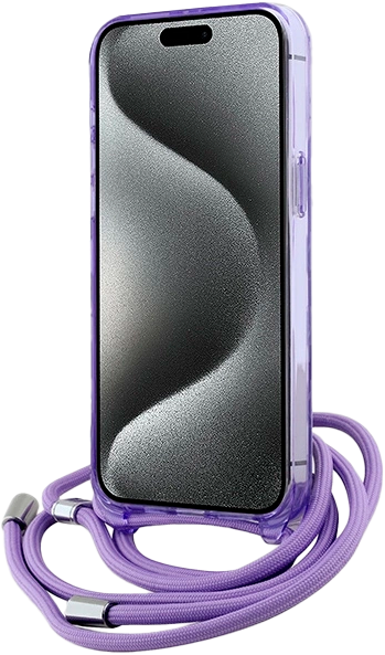 Etui Karl Lagerfeld IML Crossbody Monogram Karl & Choupette Head MagSafe do Apple iPhone 15 Pro Purple (KLHMP15LHCKCKLCU) - obraz 3