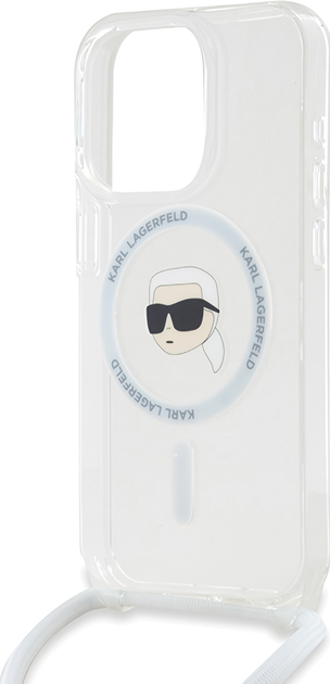 Панель Karl Lagerfeld Crossbody IML Karl Head Magsafe для Apple iPhone 15 Pro  Max Transparent (KLHMP15XHCKHNT) - зображення 5