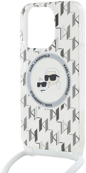 Etui Karl Lagerfeld IML Crossbody Monogram Karl & Choupette do Apple iPhone 15 Pro Transparent (KLHMP15LHCKCKLCT) - obraz 4