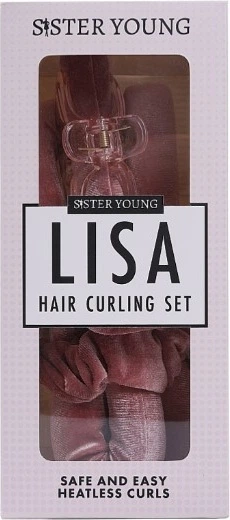 Набір для укладання волосся Sister Young Lisa Валик без підігріву + 2 атласні резинки + Заколка Рожевий (5905490225009) - зображення 1