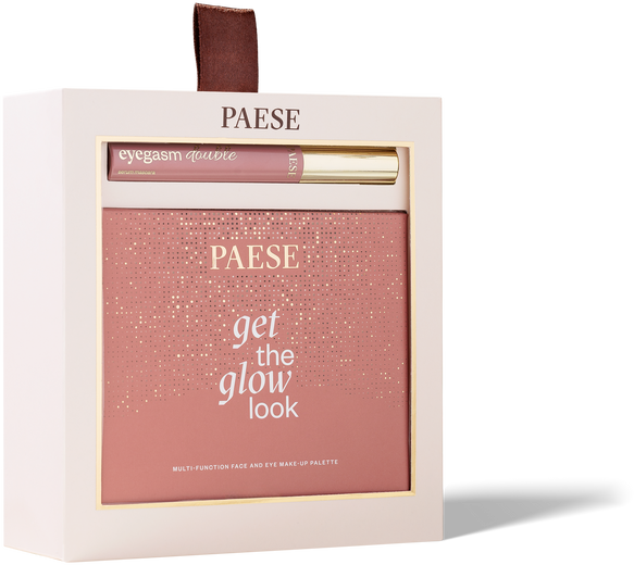 Набір декоративної косметики Paese Double Glow Look Туш для вій з сироваткою Eyegasm Double Чорна 9 мл + Палетка для макіяжу очей та обличчя Get The Glow Look багатозадачна 16 г (5902627629389) - зображення 2