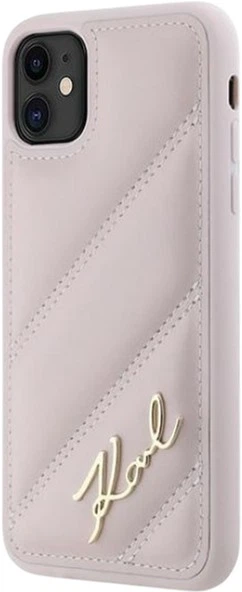 Etui Karl Lagerfeld Diagonal Quilted Script do Apple iPhone 11/Xr Pink (KLHCN61PQDSMGP) - obraz 2