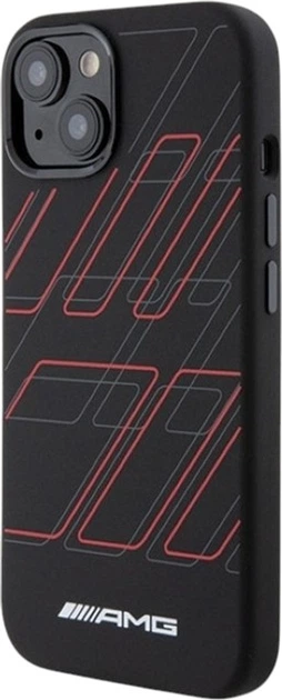 Etui AMG Silicone Large Rhombuses Pattern MagSafe do Apple iPhone 15/14/13 Black (AMHMP15S23SSPK) - obraz 2
