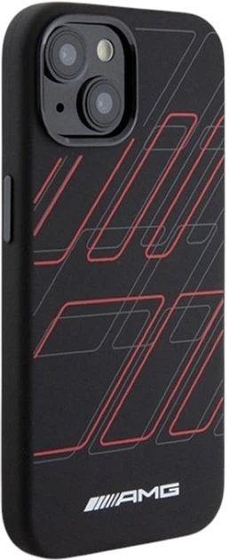 Etui AMG Silicone Large Rhombuses Pattern MagSafe do Apple iPhone 15/14/13 Black (AMHMP15S23SSPK) - obraz 4