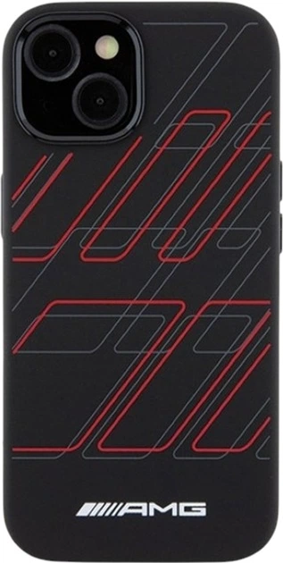 Панель AMG Silicone Large Rhombuses Pattern MagSafe для Apple iPhone 15 Plus/14 Plus Black (AMHMP15M23SSPK) - зображення 3