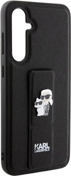 Etui Karl Lagerfeld Gripstand Saffiano Karl&Choupette Pin do Samsung Galaxy S23 FE Black (KLHCS23FEGSAKCPK) - obraz 4