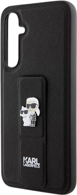 Etui Karl Lagerfeld Gripstand Saffiano Karl&Choupette Pin do Samsung Galaxy S23 FE Black (KLHCS23FEGSAKCPK) - obraz 5
