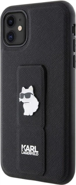 Панель Karl Lagerfeld Gripstand Saffiano Choupette Pin для Apple iPhone 15 Plus/14 Plus Black (KLHCP15MGSACHPK) - зображення 2