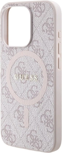 Панель Guess 4G Collection Leather Metal Logo MagSafe для Apple iPhone 15 Pro Max Pink (GUHMP15XG4GFRP) - зображення 6