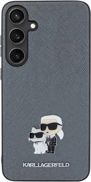 Etui Karl Lagerfeld Saffiano Karl&Choupette Metal Pin do Samsung Galaxy S24 Plus Grey (KLHCS24MPSAKCMPG) - obraz 3