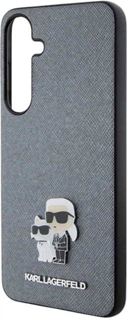 Etui Karl Lagerfeld Saffiano Karl&Choupette Metal Pin do Samsung Galaxy S24 Plus Grey (KLHCS24MPSAKCMPG) - obraz 6