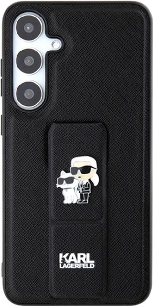Etui Karl Lagerfeld Gripstand Saffiano Karl&Choupette Pin do Samsung Galaxy S24 Black (KLHCS24SGSAKCPK) - obraz 3